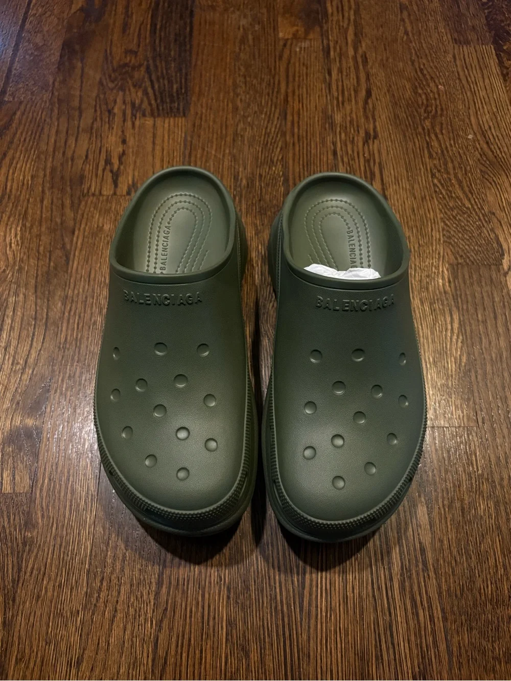 Balenciaga Green Slip-On Foam Clogs